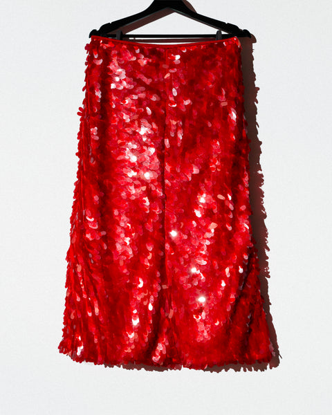 Falda Lentejuelon Roja