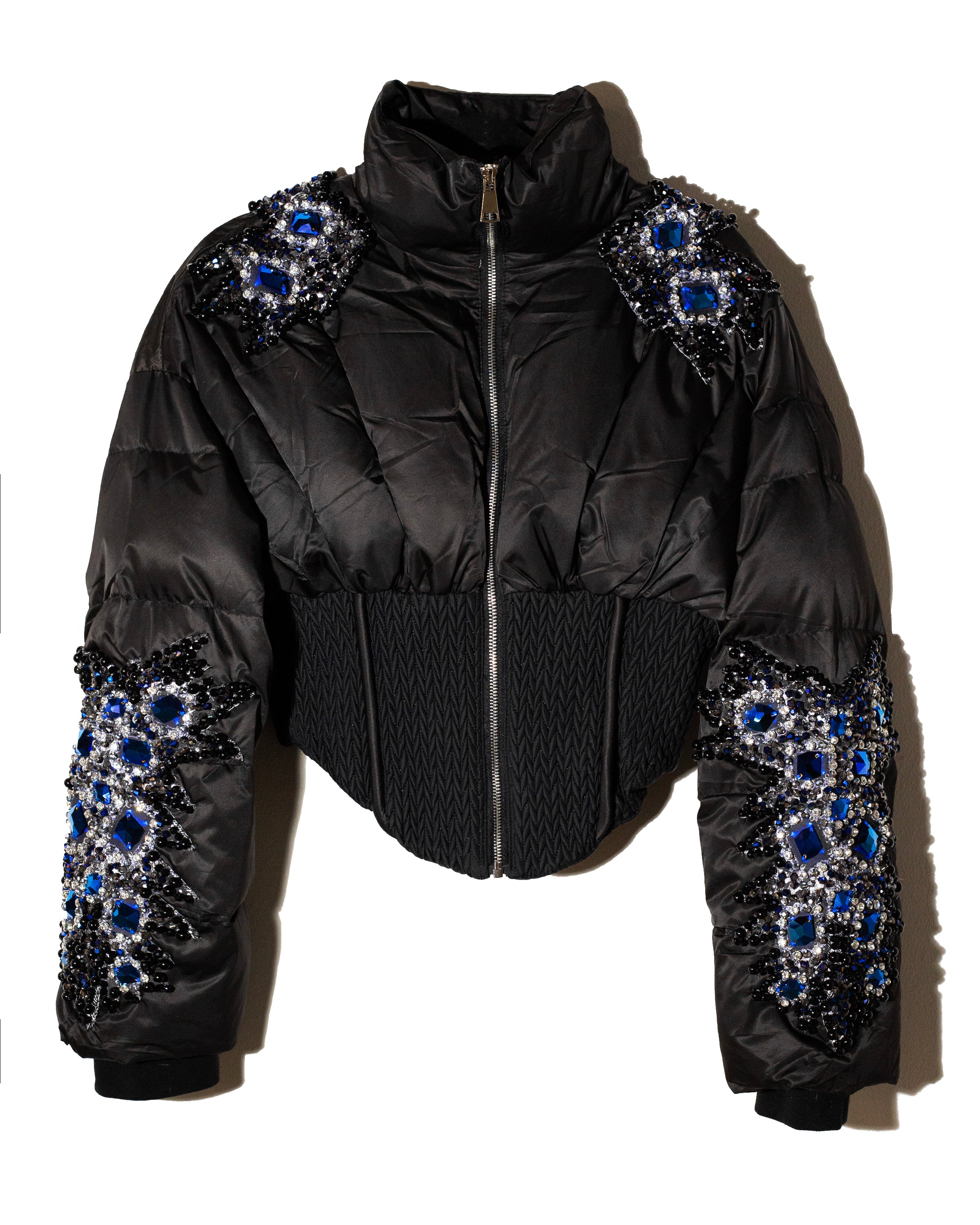 Puffer jacket bordada