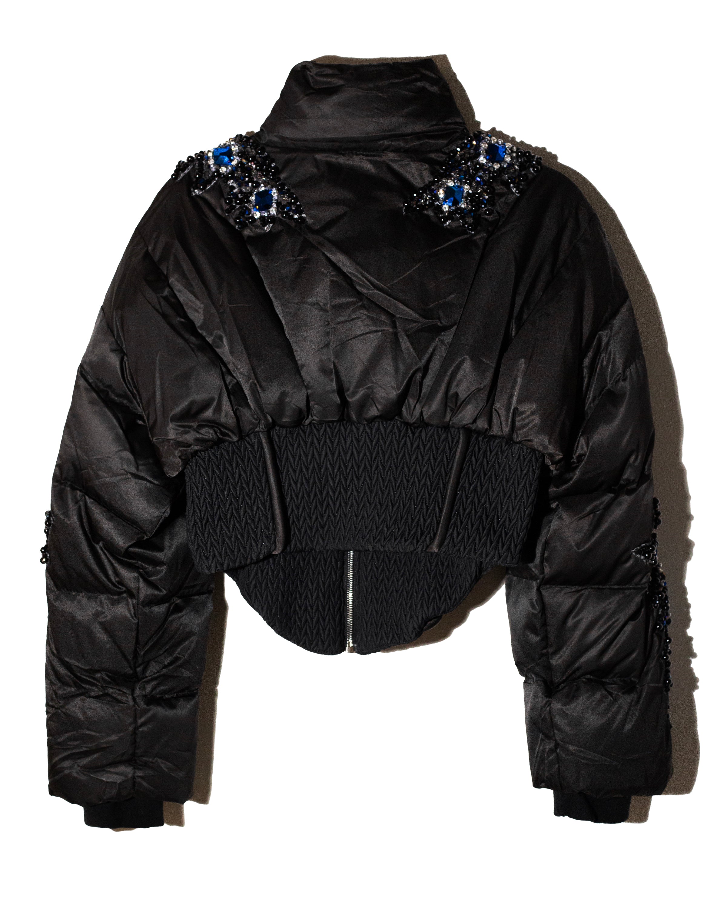 Puffer jacket bordada