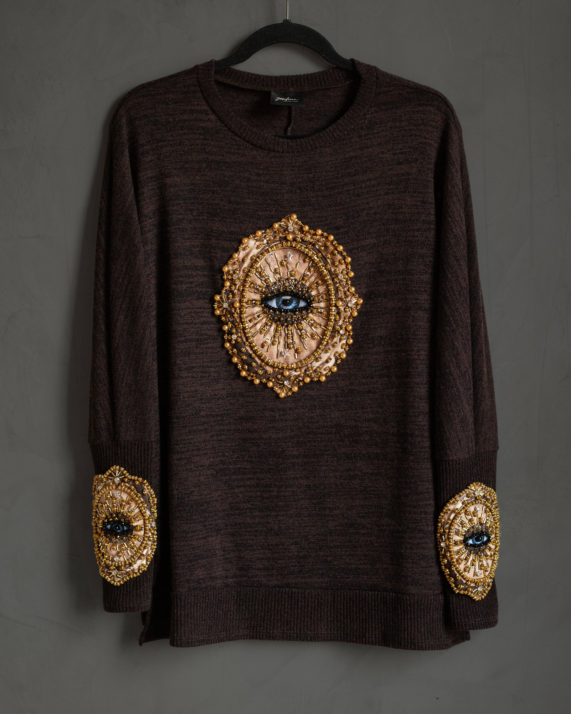 Knitted top café con ojos