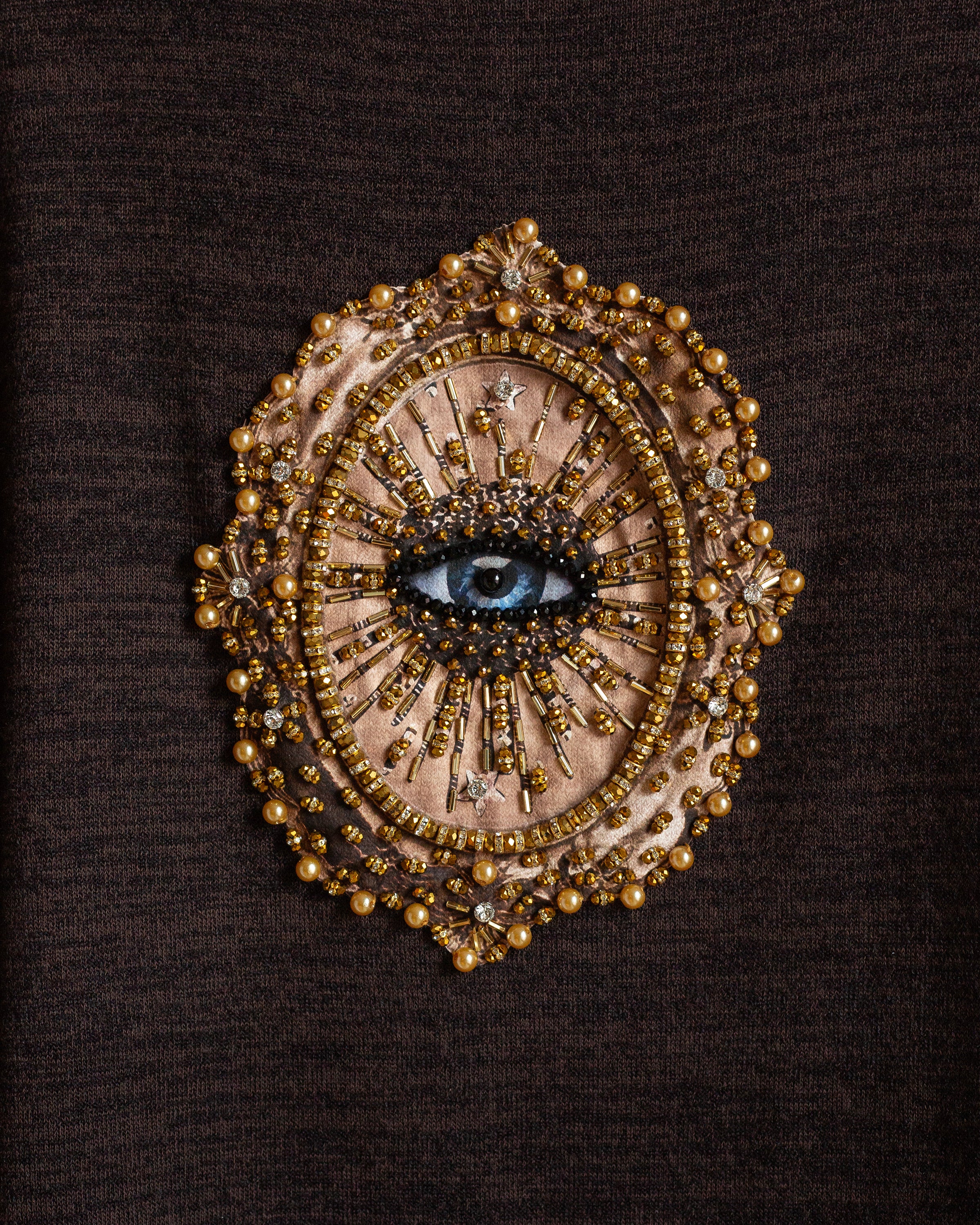 Knitted top café con ojos