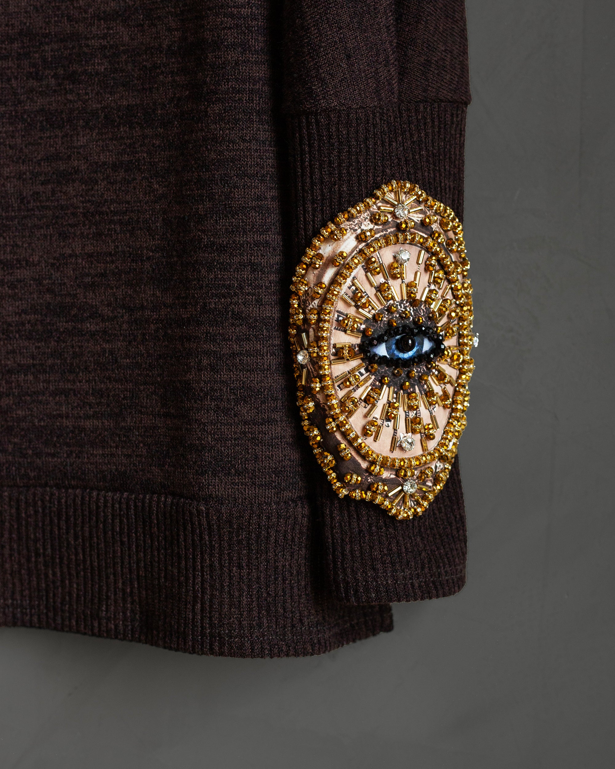 Knitted top café con ojos