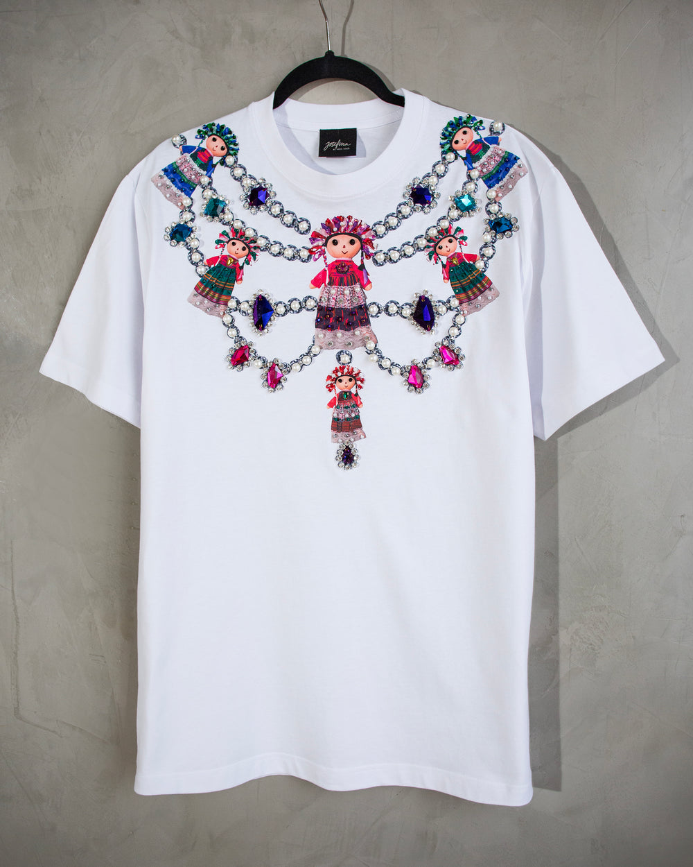 Tshirt blanca Lele collar