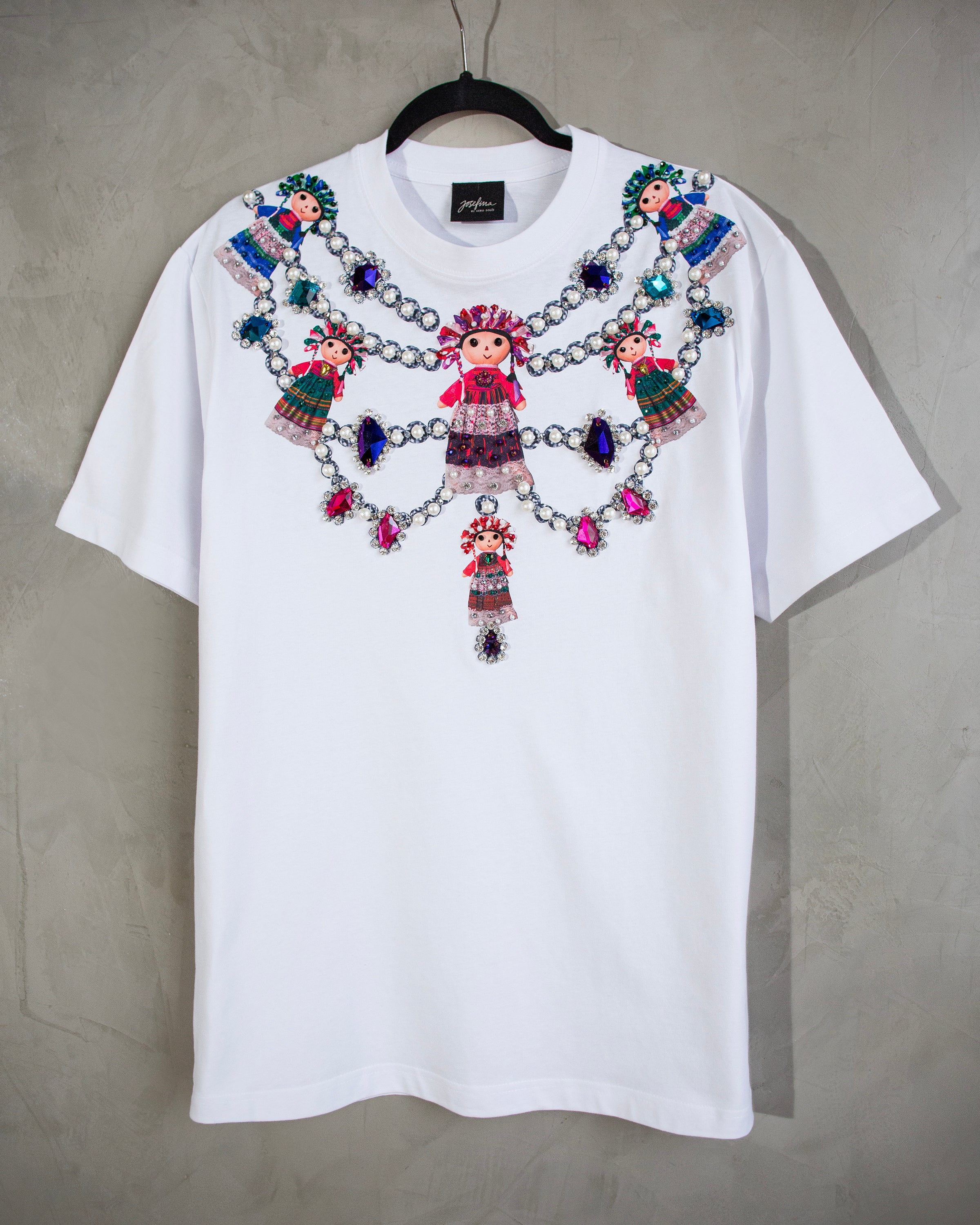 Tshirt blanca Lele collar
