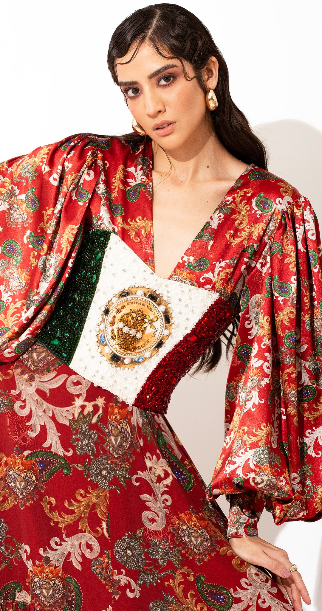 CORSET TRICOLOR MEDALLÓN