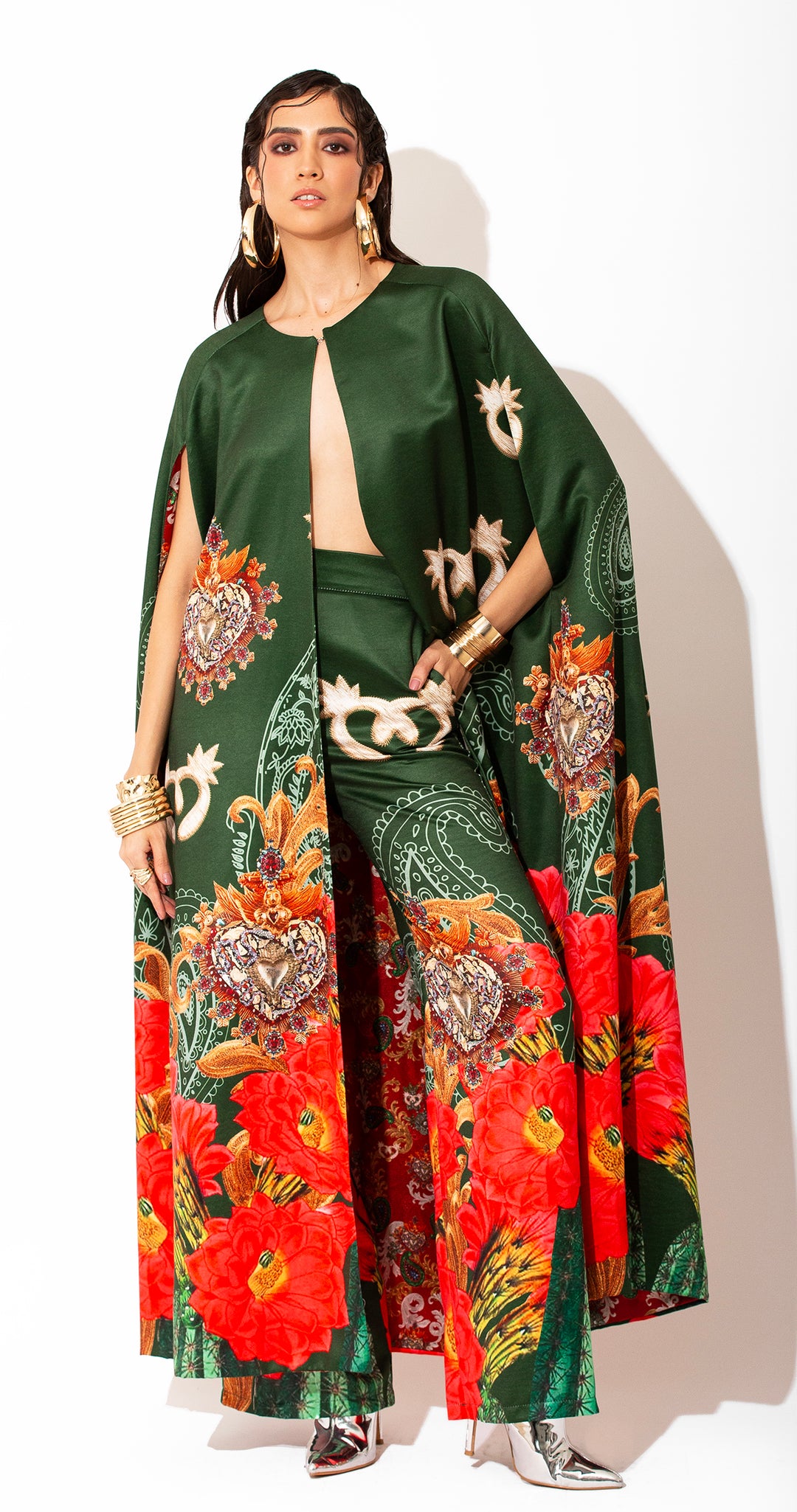 COORDINADO CAPA Y WIDE LEG PANTS VERDE CACTUS