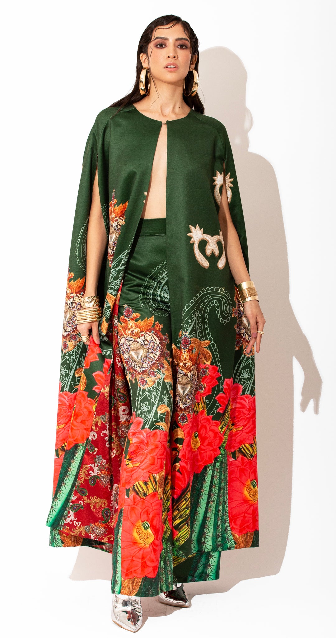 COORDINADO CAPA Y WIDE LEG PANTS VERDE CACTUS