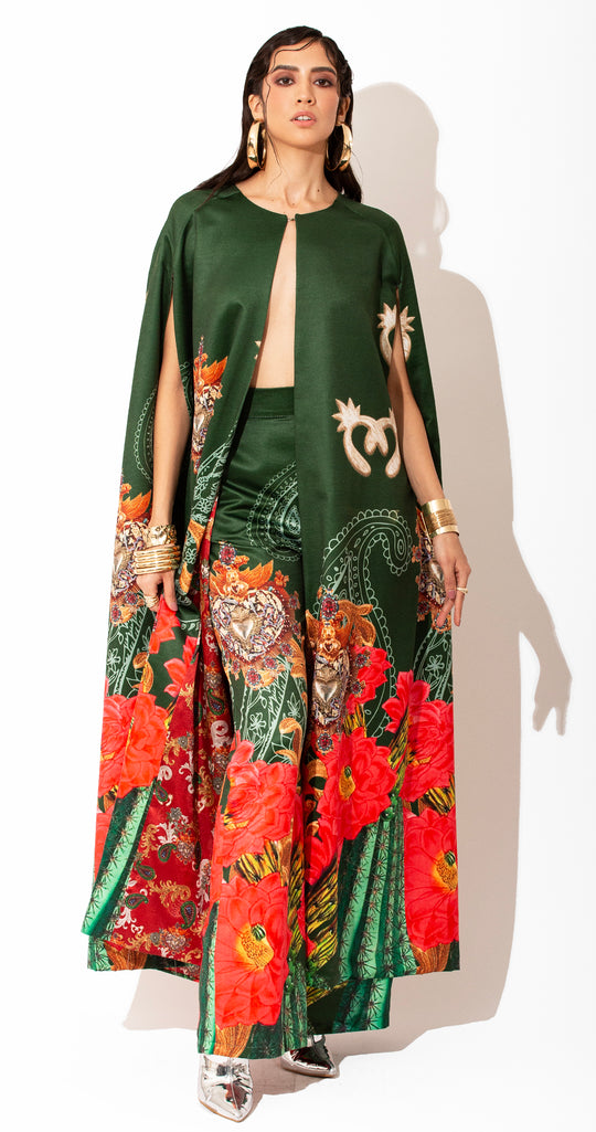 COORDINADO CAPA Y WIDE LEG PANTS VERDE CACTUS