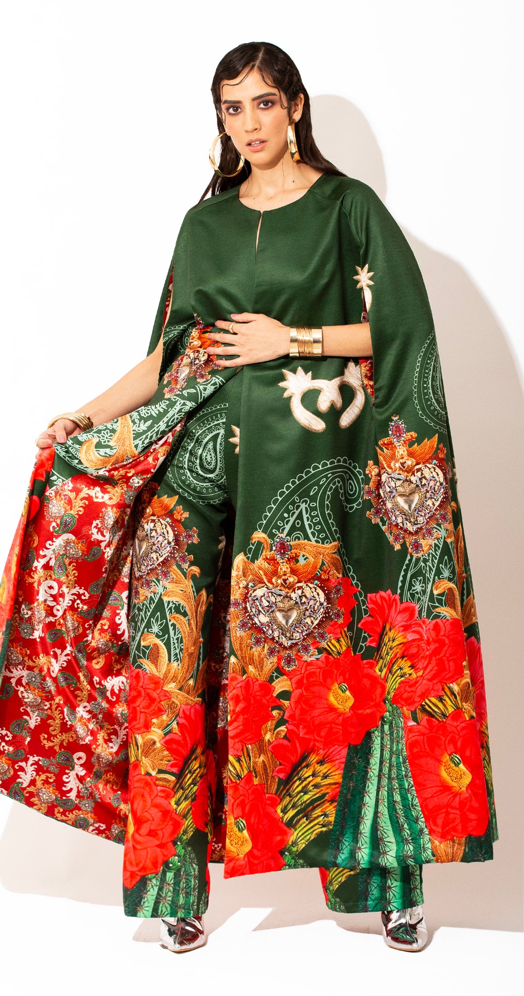 COORDINADO CAPA Y WIDE LEG PANTS VERDE CACTUS