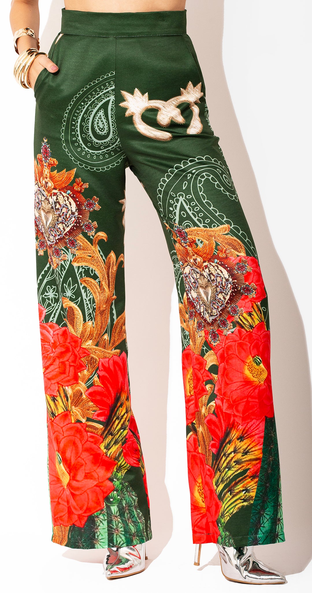 COORDINADO CAPA Y WIDE LEG PANTS VERDE CACTUS