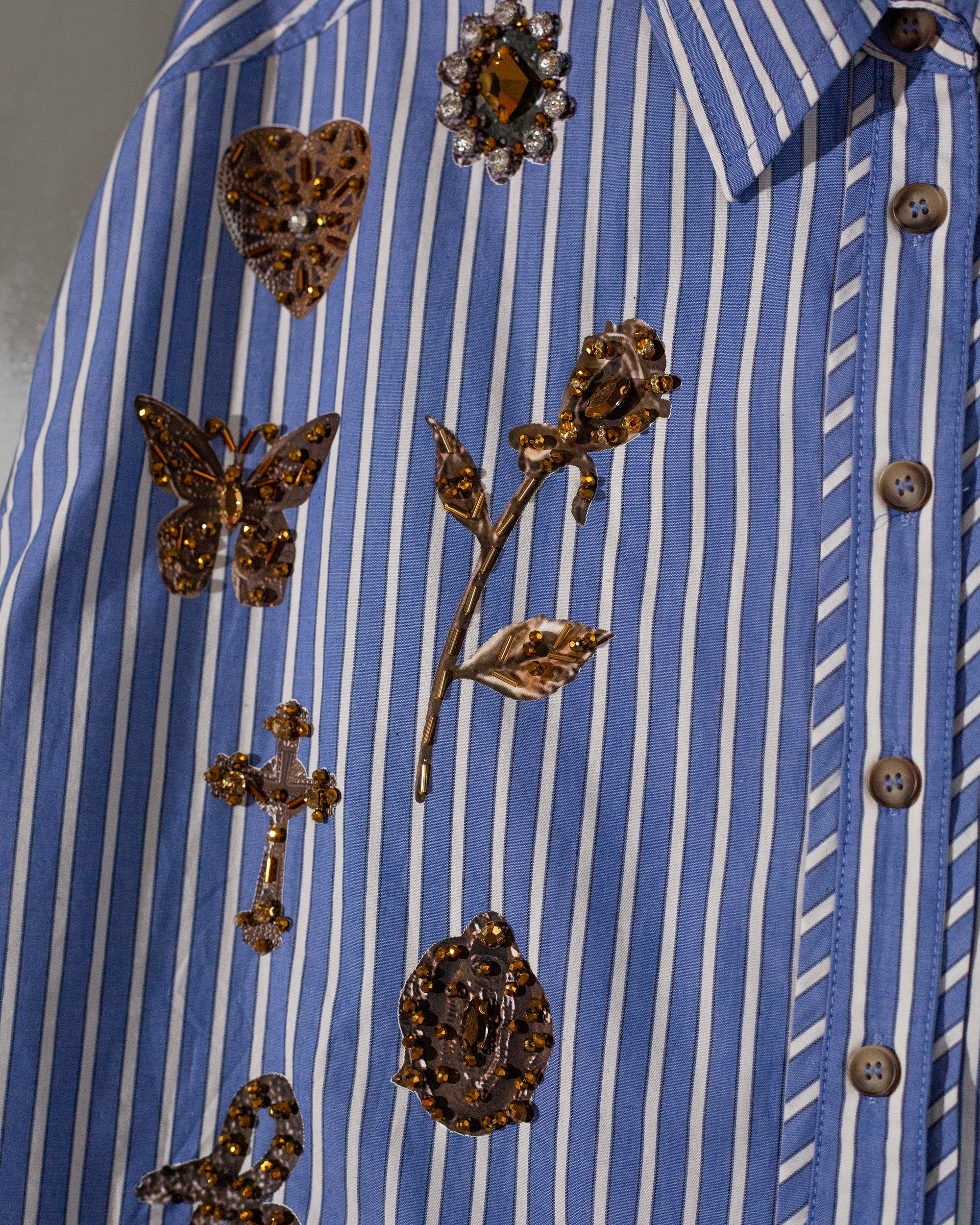 Camisera azul con rayas Bonita y mexicana
