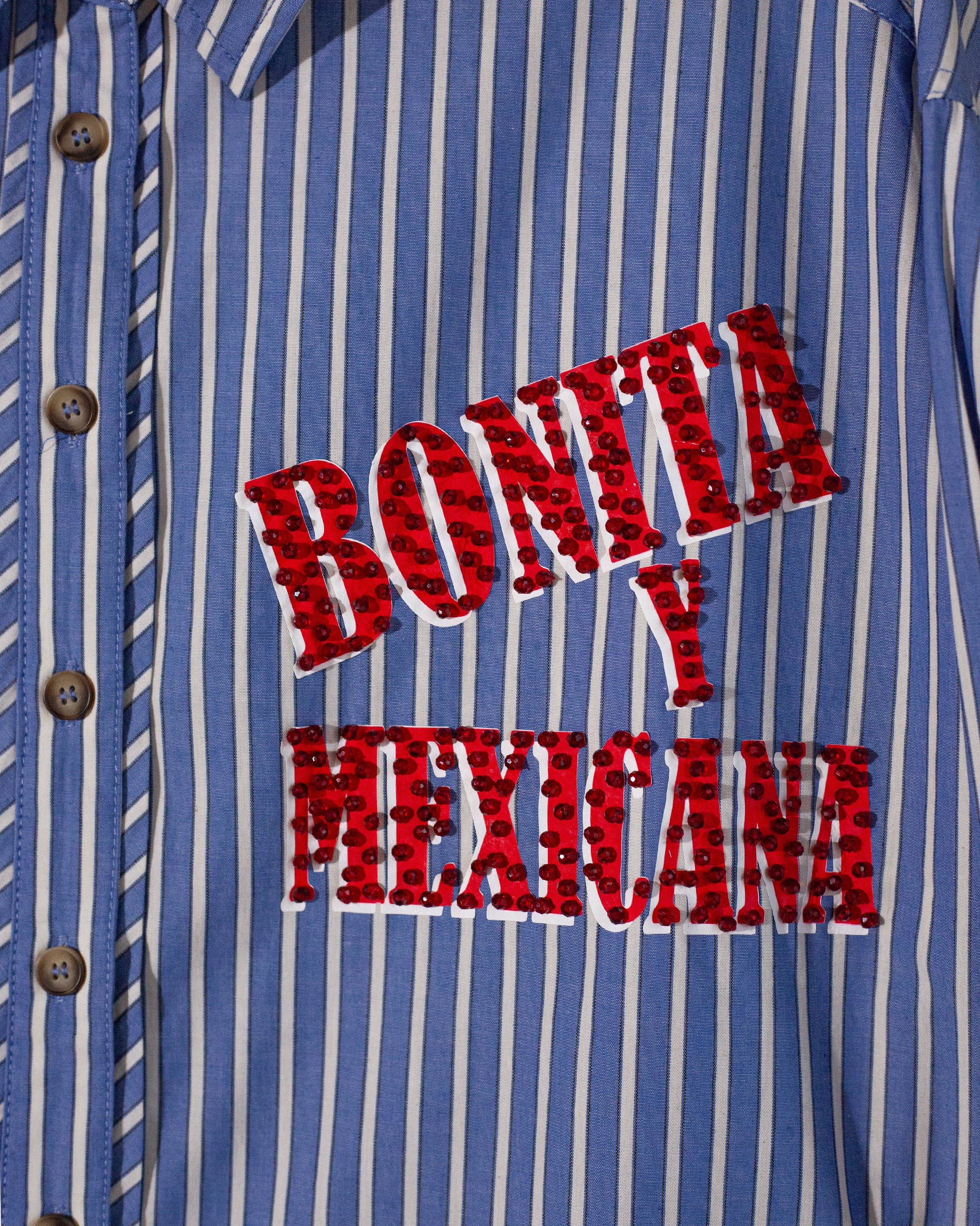 Camisera azul con rayas Bonita y mexicana