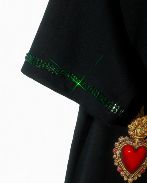 T- shirt negra ¿Y si sí? con corazones