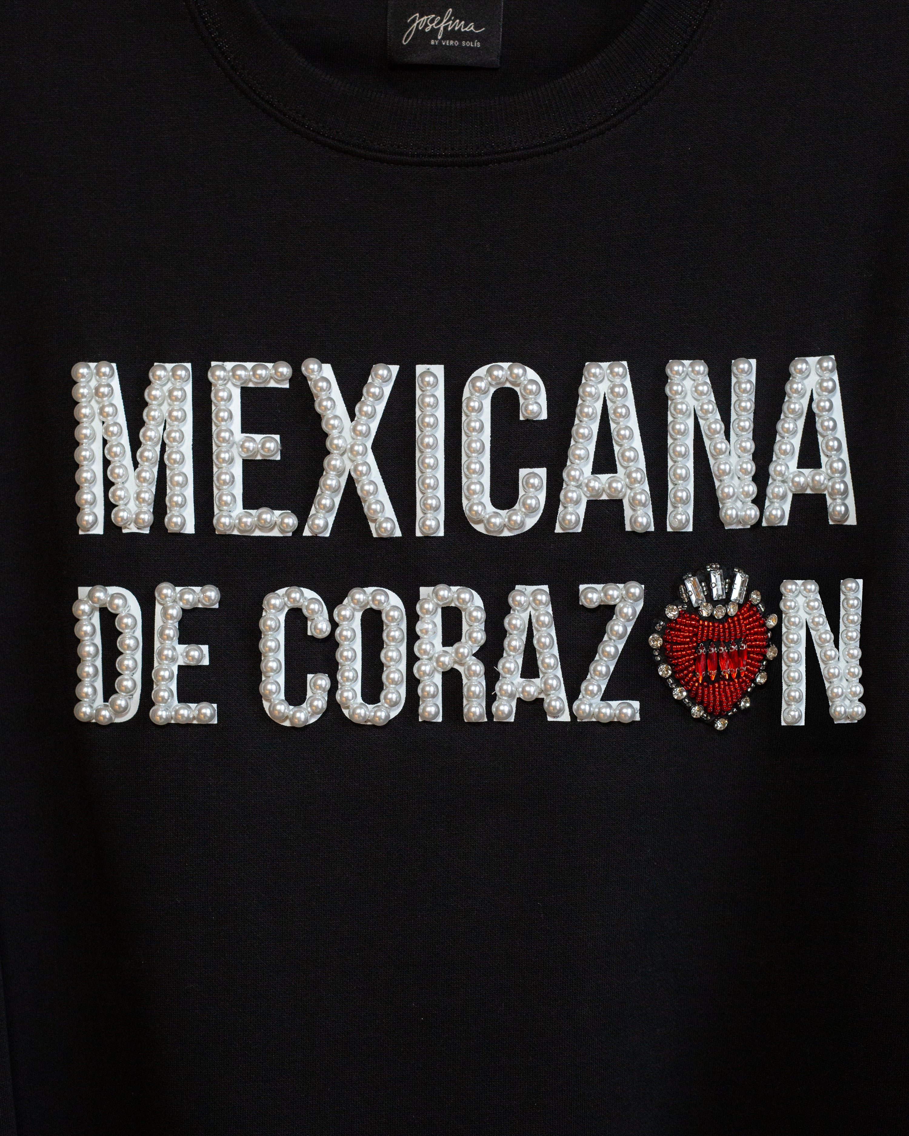 Sweatshirt negra Mexicana de Corazón