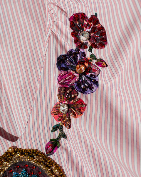 Blusa Rayas Rosas con medallón de corazón