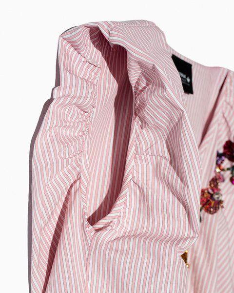 Blusa Rayas Rosas con medallón de corazón