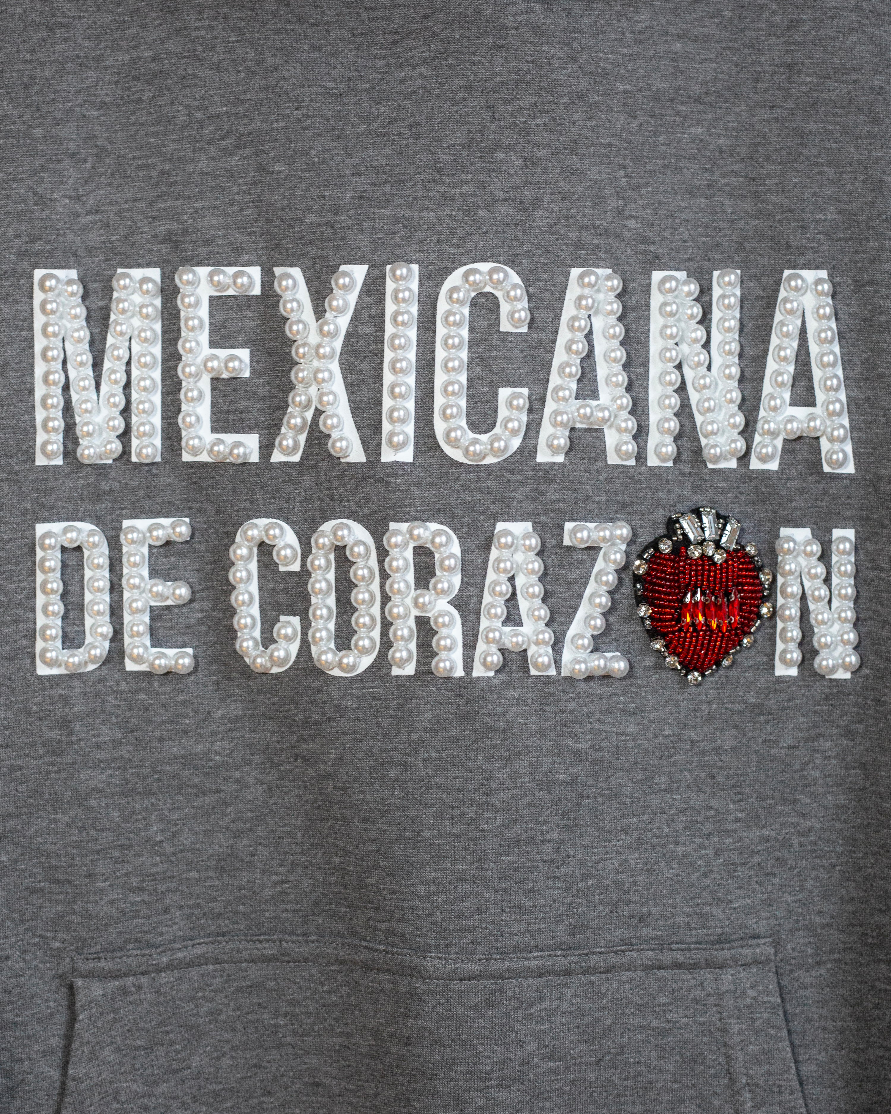 Hoodie gris Mexicana de Corazón
