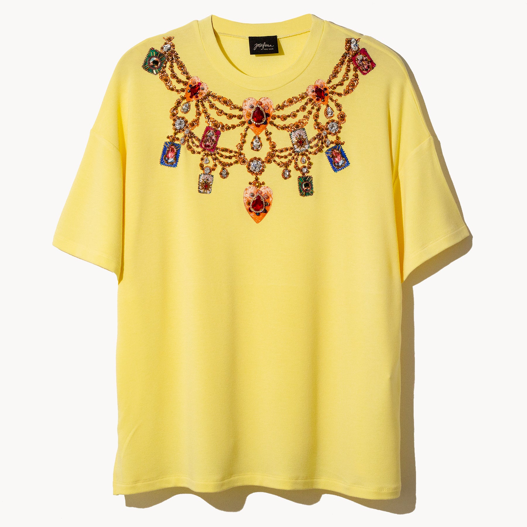 Coordinado amarillo collar escapularios