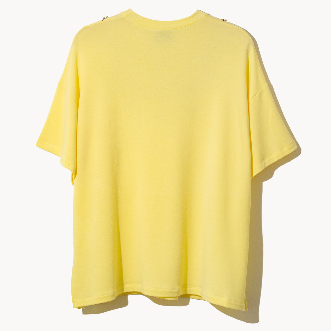 Coordinado amarillo collar escapularios