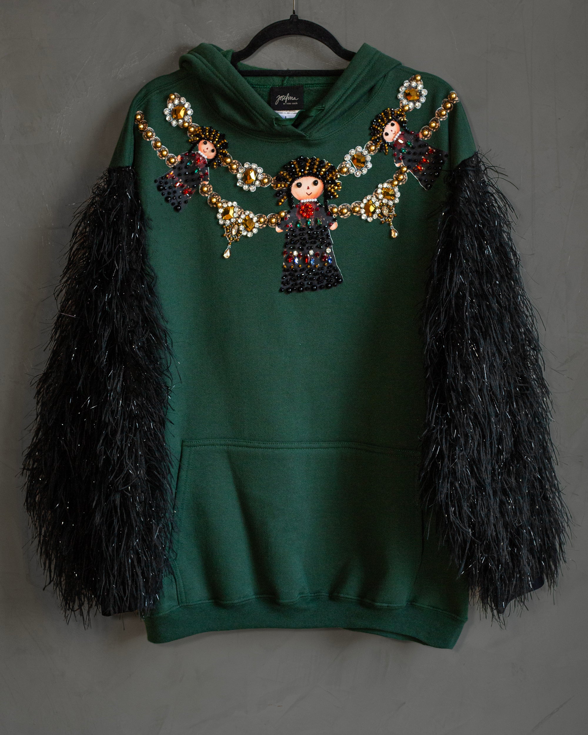 Hoodie lele con plumas