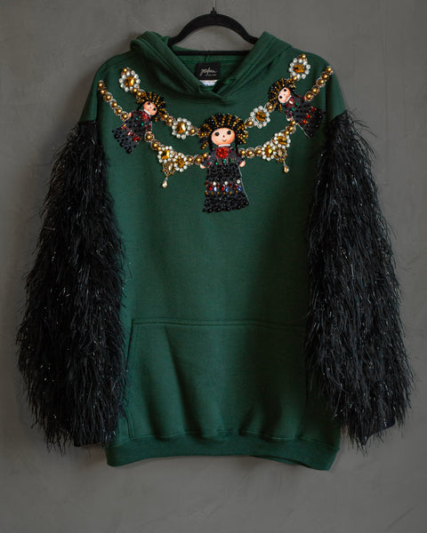 Hoodie lele con plumas