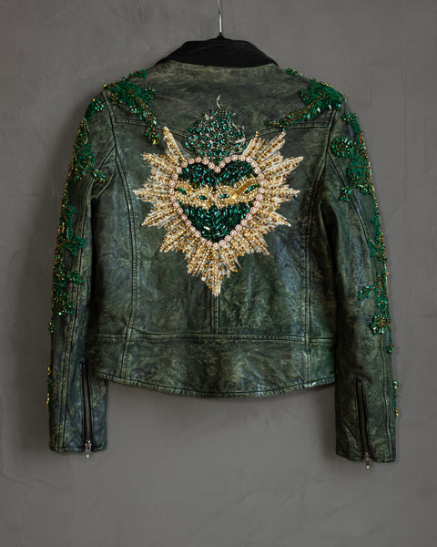 Biker verde corazón