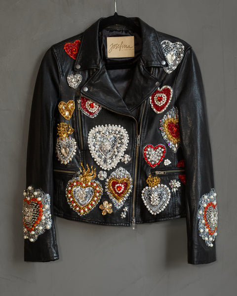 Biker pintada a mano corazones