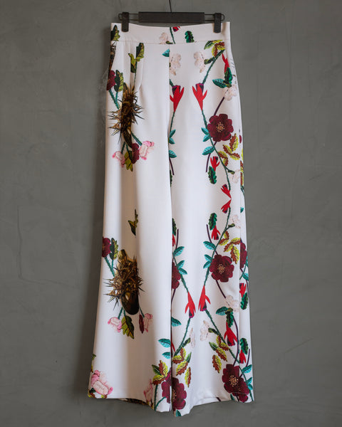 Pantalón off white con flores