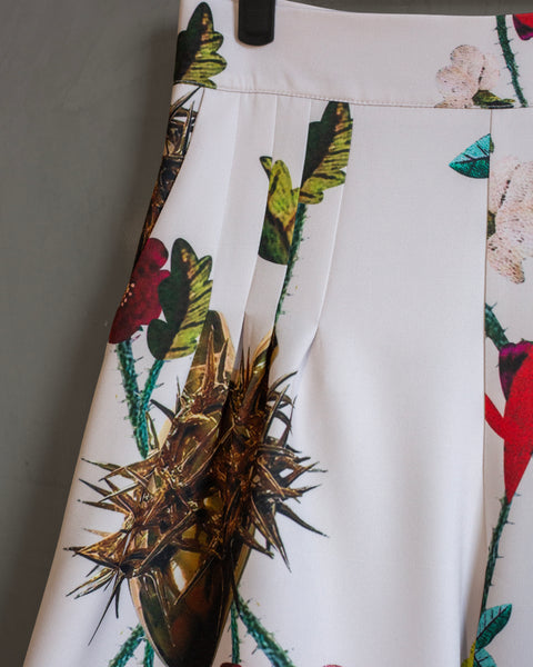 Pantalón off white con flores