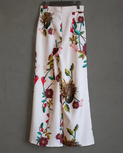 Pantalón off white con flores