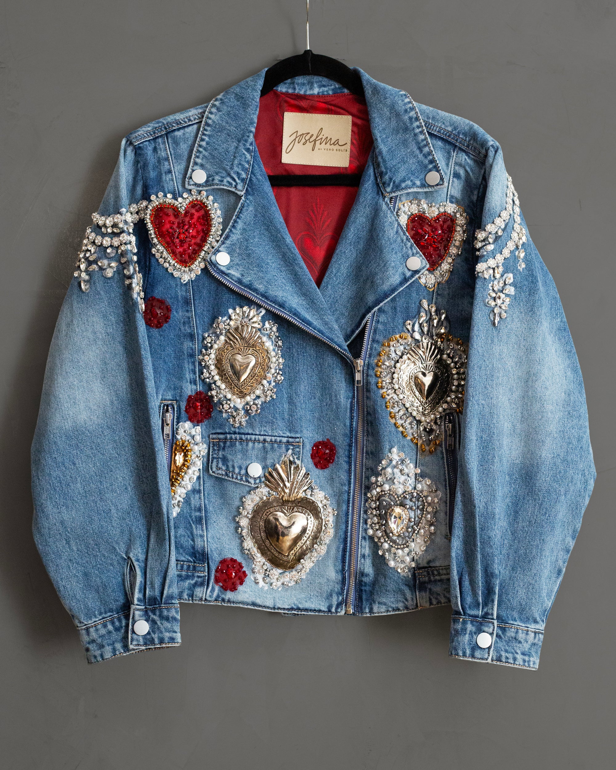 Denim jacket Corazones