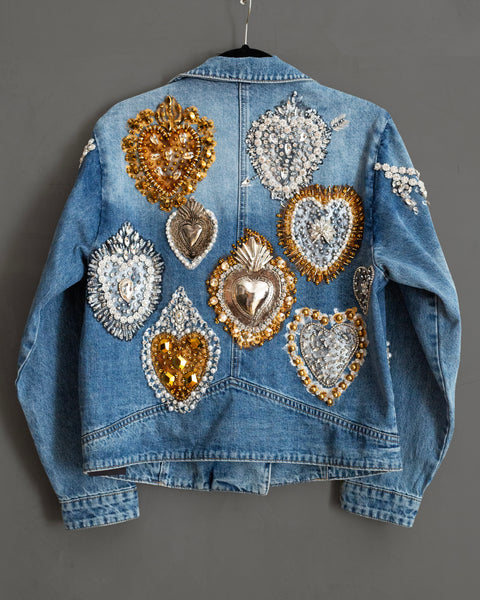 Denim jacket Corazones