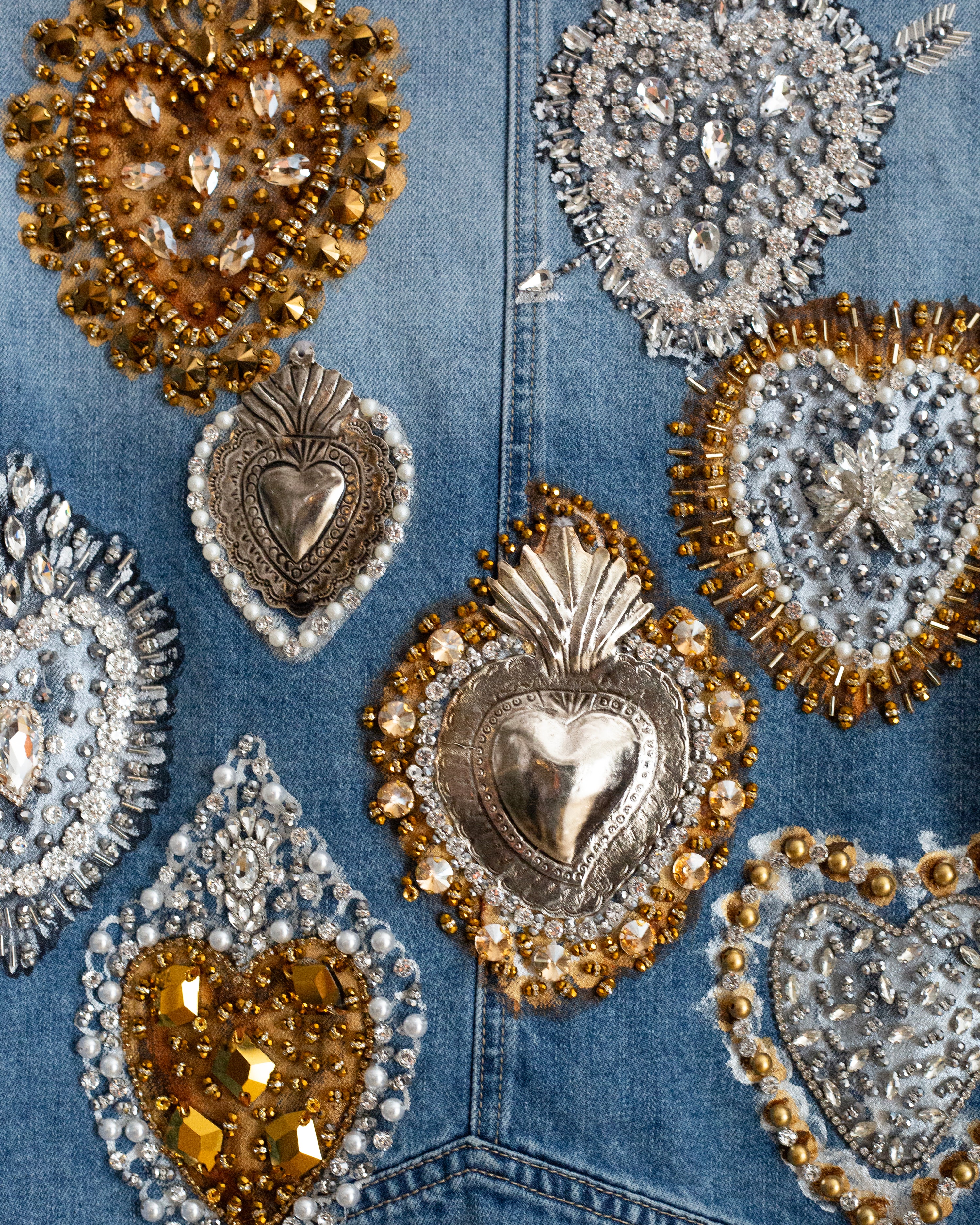 Denim jacket Corazones