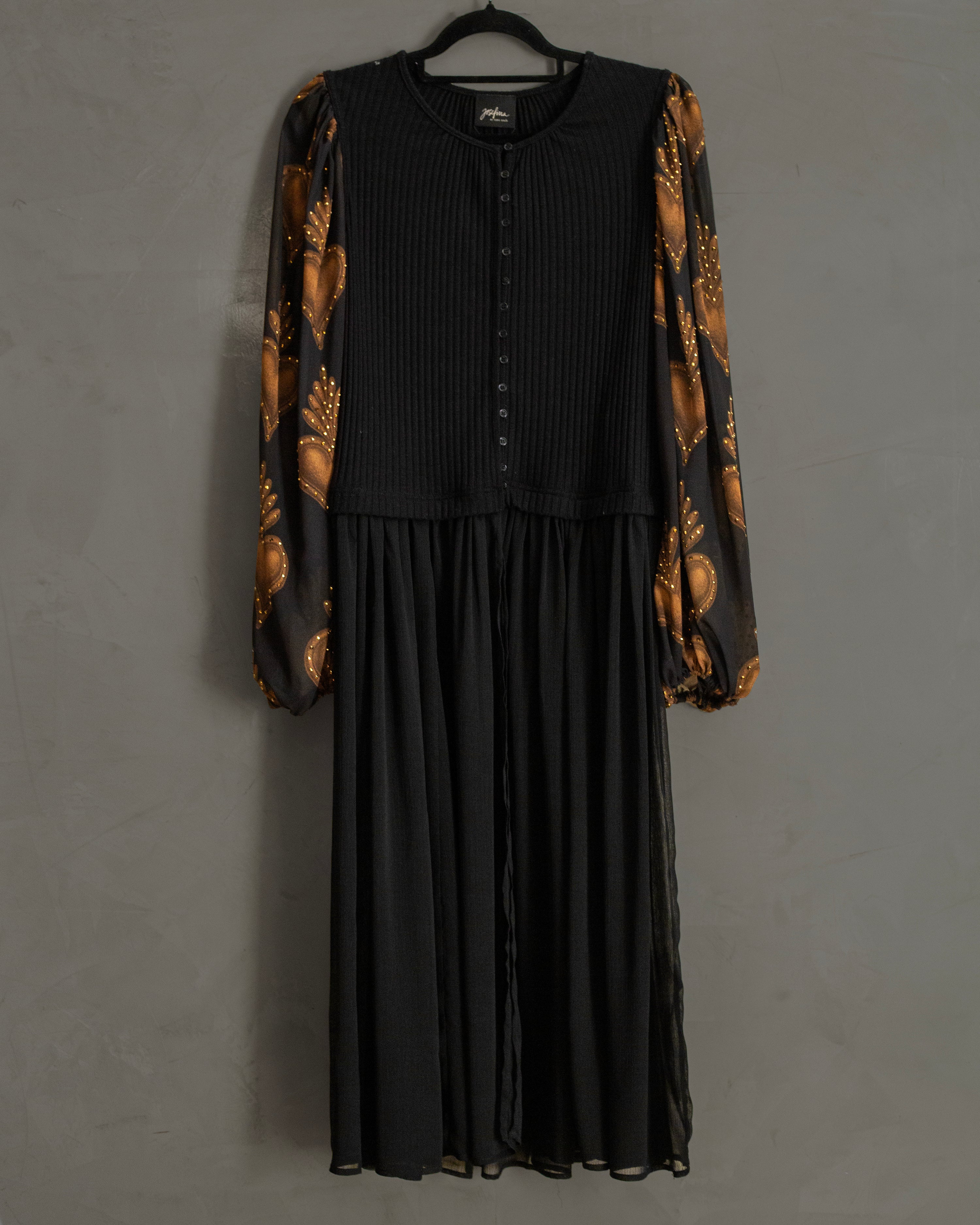 Cardigan con faldon de chiffon