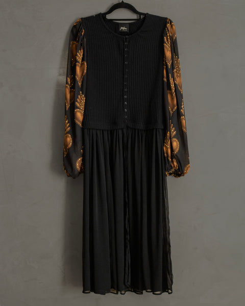 Cardigan con faldon de chiffon