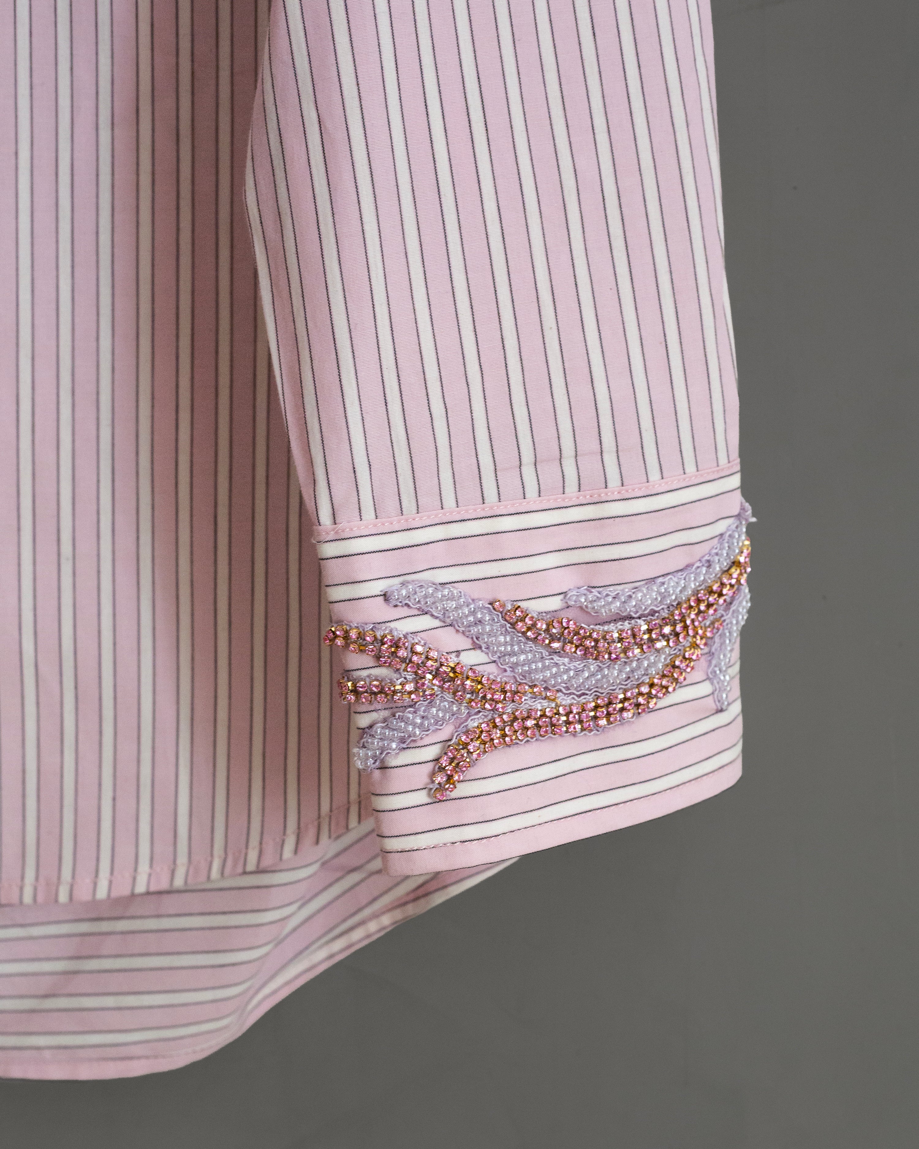 Camisera rayas rosa corazón