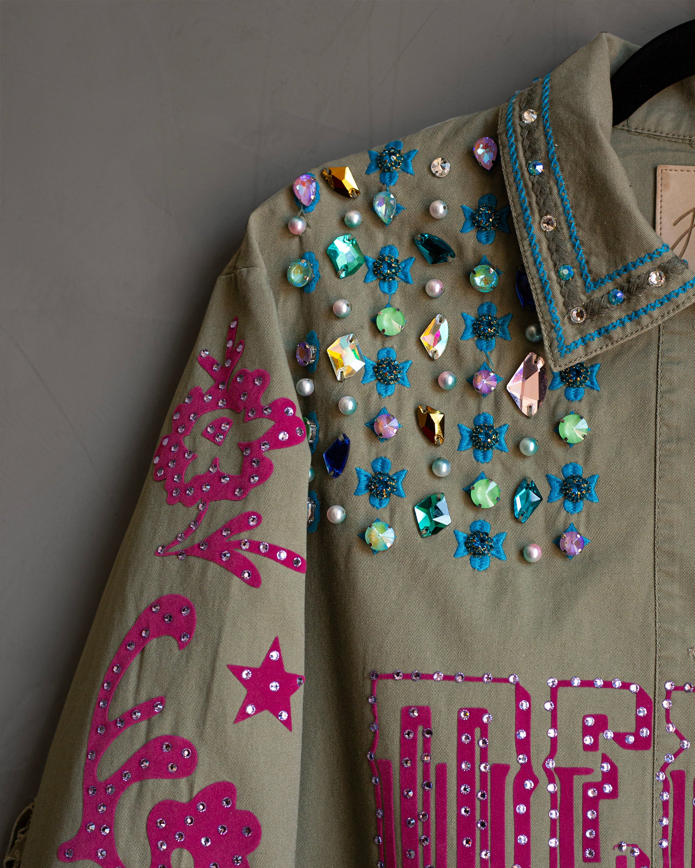 Sobrecamisa verde con flecos Mexican