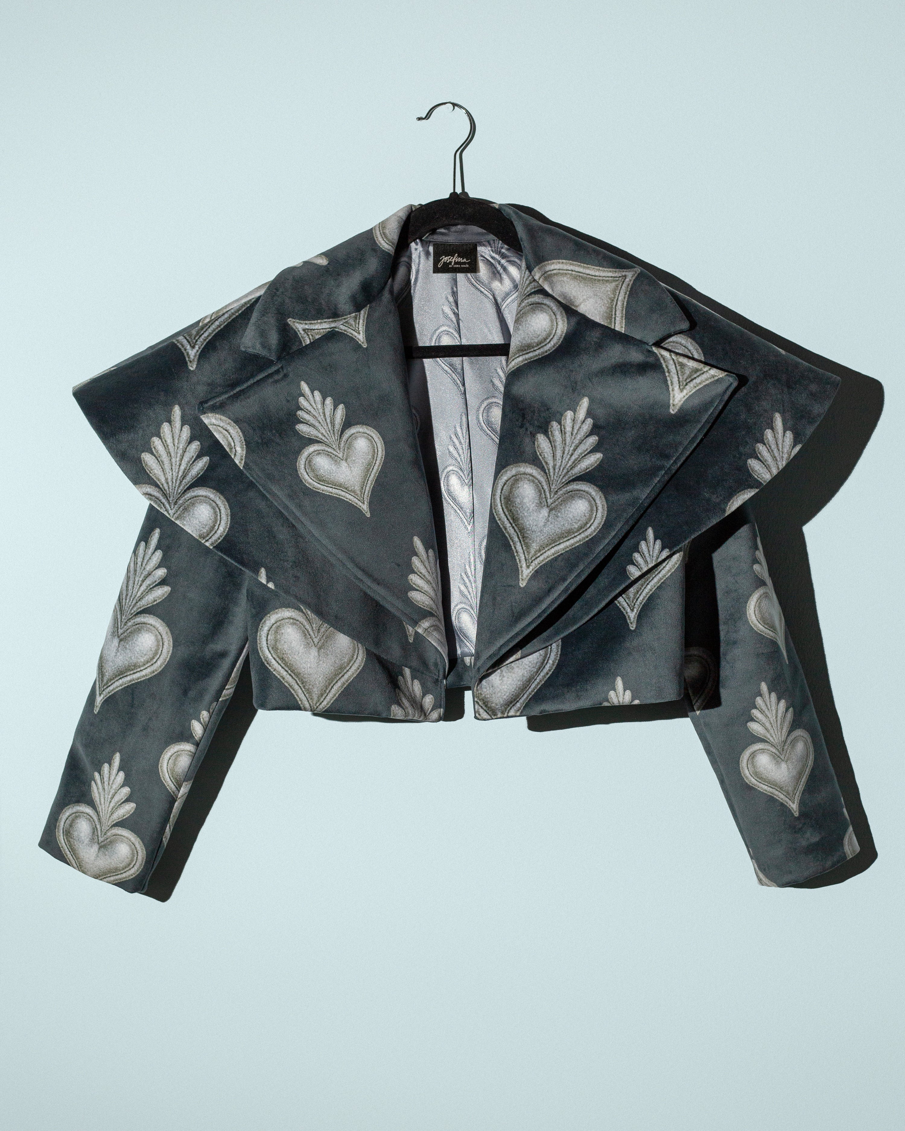 Cropped trench coat corazones