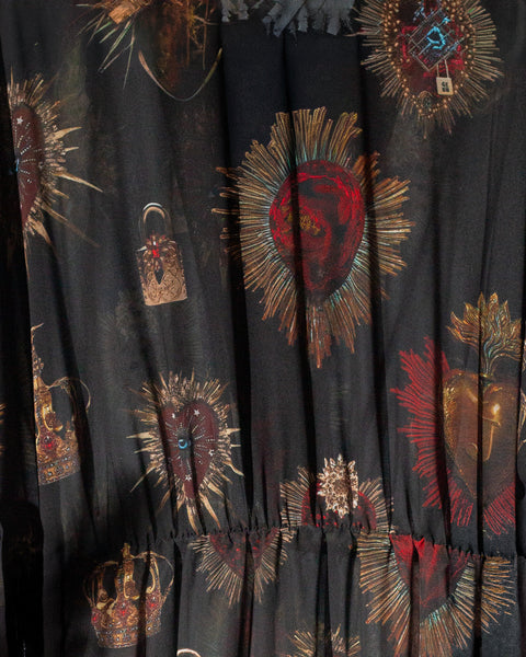 Vestido/Kimono Negro Sagrado Corazónes Cristales