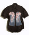 Top negro con corset denim