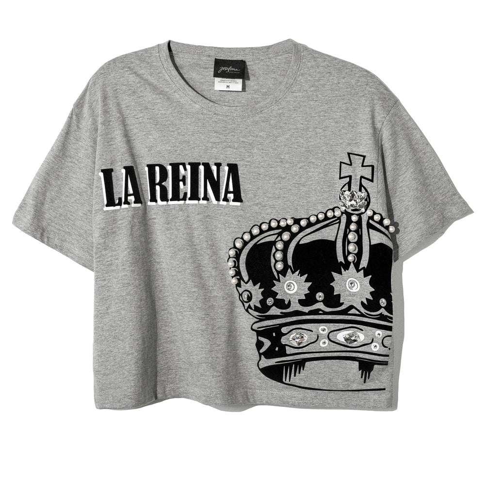 Crop top gris "la reina"