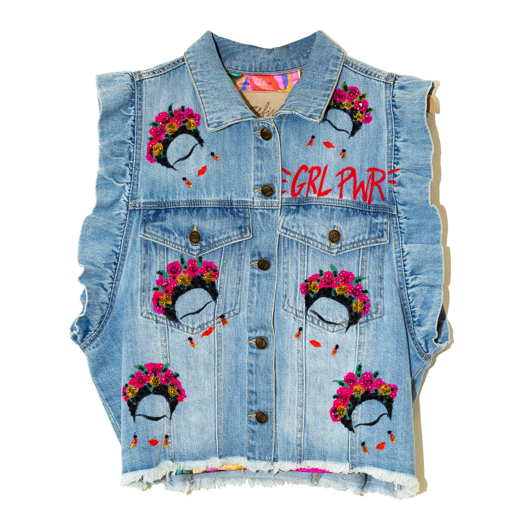 Denim vest Fridas GIRL POWER