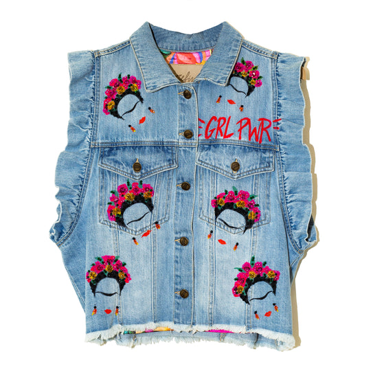 Denim vest Fridas GIRL POWER