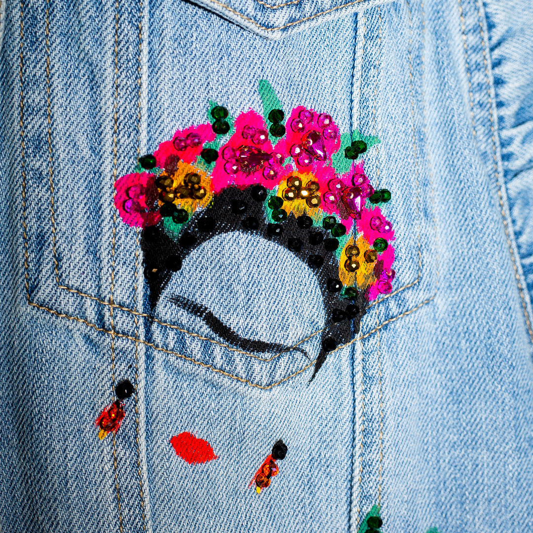 Denim vest Fridas GIRL POWER