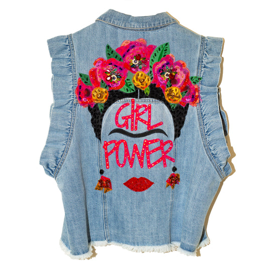 Denim vest Fridas GIRL POWER