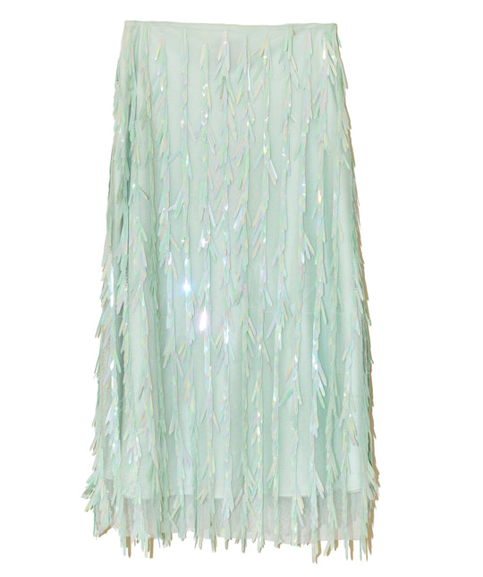Midi skirt menta sequins