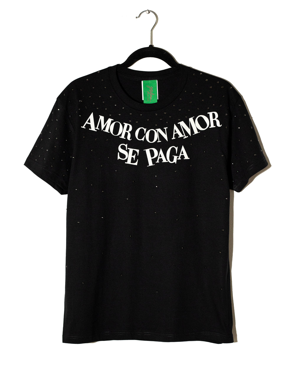 T shirt negra con cristales Amor con amor
