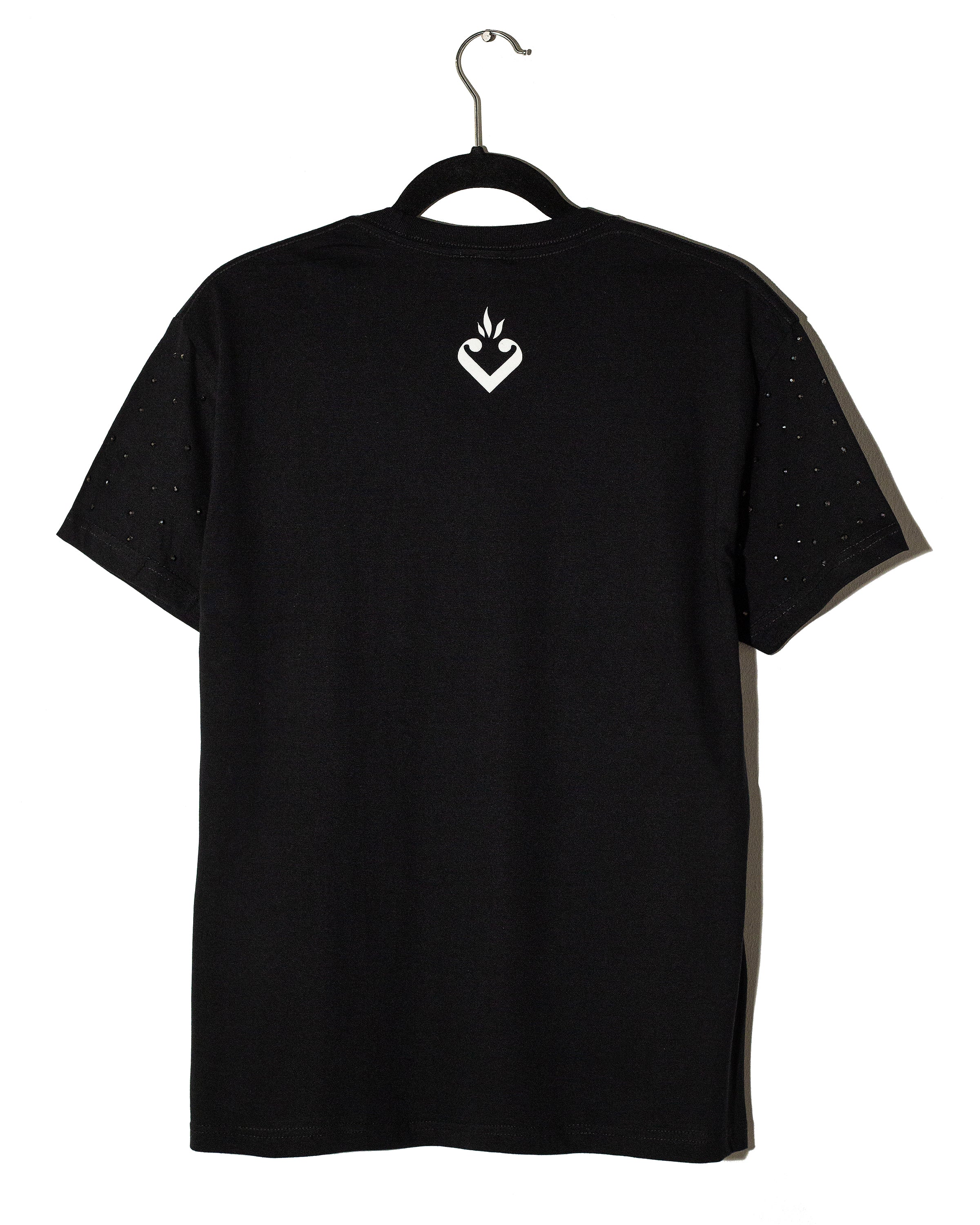 T shirt negra con cristales Amor con amor