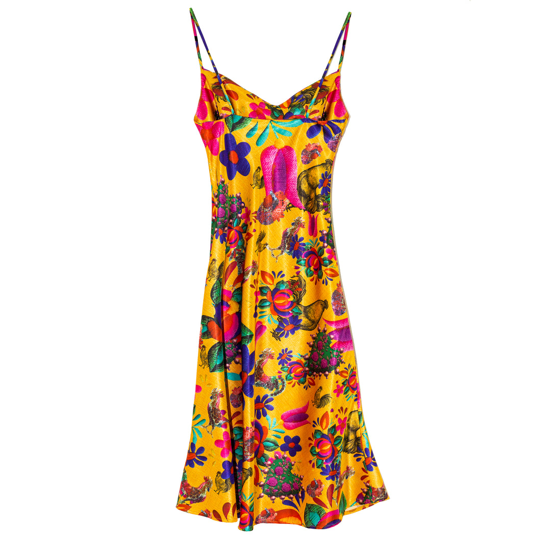 Slip dress amarillo mexicano