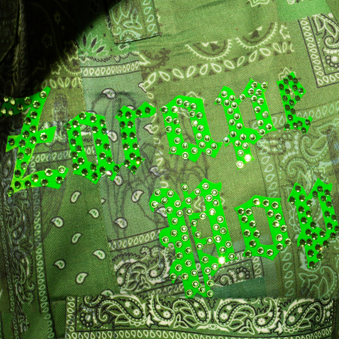 Pantalón cargo verde bandana zarape pop